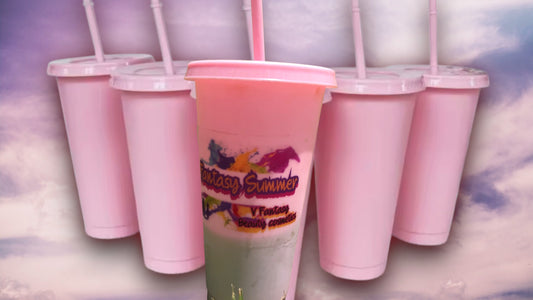 Fantasy Barbie Summer Tumblers with straw